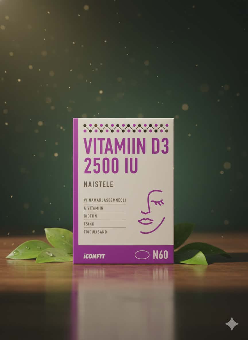 ICONFIT Vitamiin D3 2500 IU naistele – 60 kapslit
